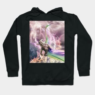 Fire Rainbow Dragon In Galaxy Hoodie